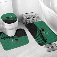 Australia New Zealand Rugby Bathroom Set Green Aboriginal Wallabies and Maori Black Fern LT9 Mat Set Only (3 pcs) One Size Green - Polynesian Pride