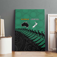 Australia New Zealand Rugby Canvas Wall Art Green Aboriginal Wallabies and Maori Black Fern LT9 - Polynesian Pride
