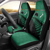 Australia New Zealand Rugby Car Seat Cover Green Aboriginal Wallabies and Maori Black Fern - Polynesian Pride