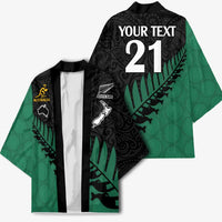 Australia New Zealand Rugby Kimono Green Aboriginal Wallabies and Maori Black Fern LT9 - Polynesian Pride