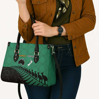 Australia New Zealand Rugby Leather Bag Green Aboriginal Wallabies and Maori Black Fern LT9 - Polynesian Pride