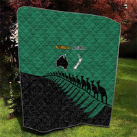 Australia New Zealand Rugby Quilt Green Aboriginal Wallabies and Maori Black Fern LT9 - Polynesian Pride
