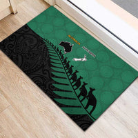 Australia New Zealand Rugby Rubber Doormat Green Aboriginal Wallabies and Maori Black Fern LT9 - Polynesian Pride