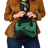 Australia New Zealand Rugby Shoulder Handbag Green Aboriginal Wallabies and Maori Black Fern LT9 - Polynesian Pride
