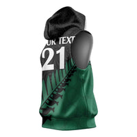 Australia New Zealand Rugby Sleeveless Hoodie Green Aboriginal Wallabies and Maori Black Fern LT9 - Polynesian Pride