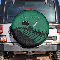 Australia New Zealand Rugby Spare Tire Cover Green Aboriginal Wallabies and Maori Black Fern LT9 Green - Polynesian Pride