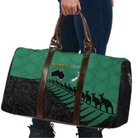 Australia New Zealand Rugby Travel Bag Green Aboriginal Wallabies and Maori Black Fern LT9 - Polynesian Pride
