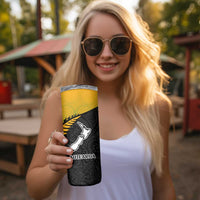 Australia New Zealand Rugby Skinny Tumbler Aboriginal Wallabies and Maori Black Fern Gradient Vibe LT9 - Polynesian Pride