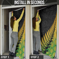 Australia New Zealand Rugby Door Cover Gradient Aboriginal Wallabies and Maori Black Fern LT9 - Polynesian Pride