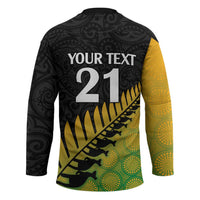 Australia New Zealand Rugby Hockey Jersey Gradient Aboriginal Wallabies and Maori Black Fern LT9 - Polynesian Pride