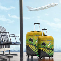 Australia New Zealand Rugby Luggage Cover Gradient Aboriginal Wallabies and Maori Black Fern - Polynesian Pride