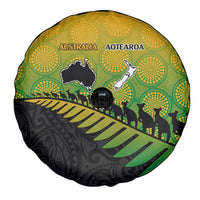 Australia New Zealand Rugby Spare Tire Cover Gradient Aboriginal Wallabies and Maori Black Fern LT9 - Polynesian Pride
