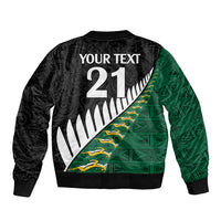 Custom South Africa and Aotearoa Rugby Bomber Jacket Springboks Black Fern Maori Vibe LT9 - Polynesian Pride