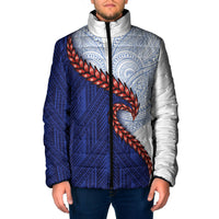 Ula Fala Red Samoa Chief Padded Jacket Samoan Art Black Tribal LT9 Men Blue - Polynesian Pride
