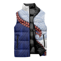 Ula Fala Red Samoa Chief Sleeveless Puffer Jacket Samoan Art Black Tribal LT9 - Polynesian Pride