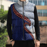 Ula Fala Red Samoa Chief Sleeveless Puffer Jacket Samoan Art Black Tribal LT9 - Polynesian Pride