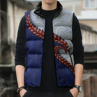 Ula Fala Red Samoa Chief Sleeveless Puffer Jacket Samoan Art Black Tribal LT9 - Polynesian Pride
