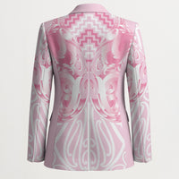 Aotearoa Kowhaiwhai Poutama Pink Motif Blazer