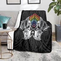 Aotearoa Kowhaiwhai Poutama Rainbow Motif Blanket