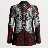 Aotearoa Kowhaiwhai Poutama Red Motif Blazer