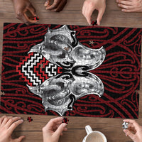 Aotearoa Kowhaiwhai Poutama Red Motif Puzzle