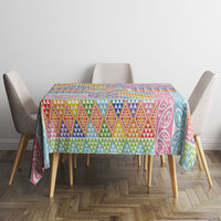 Aotearoa Kowhaiwhai Taniko Patchwork Rainbow Motifs Tablecloth