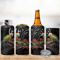 Meri Kirihimete Kakapo 4 in 1 Can Cooler Tumbler Black Silver Fern Christmas Vibe LT9 - Polynesian Pride