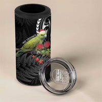 Meri Kirihimete Kakapo 4 in 1 Can Cooler Tumbler Black Silver Fern Christmas Vibe LT9 - Polynesian Pride