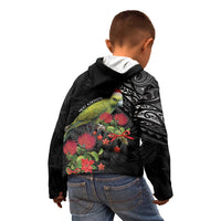 Meri Kirihimete Kakapo Kid Hoodie Black Silver Fern Christmas Vibe LT9 - Polynesian Pride