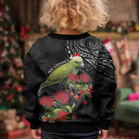 Meri Kirihimete Kakapo Kid Ugly Christmas Sweater Black Silver Fern Christmas Vibe LT9 - Polynesian Pride
