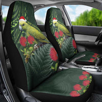 Meri Kirihimete Kakapo Car Seat Cover Green Silver Fern Christmas Vibe LT9 - Polynesian Pride