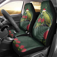 Meri Kirihimete Kakapo Car Seat Cover Green Silver Fern Christmas Vibe LT9 - Polynesian Pride