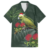 Meri Kirihimete Kakapo Family Matching Off Shoulder Short Dress and Hawaiian Shirt Green Silver Fern Christmas Vibe LT9 Dad's Shirt - Short Sleeve Green - Polynesian Pride