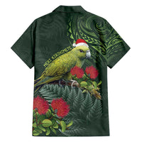 Meri Kirihimete Kakapo Family Matching Short Sleeve Bodycon Dress and Hawaiian Shirt Green Silver Fern Christmas Vibe LT9 - Polynesian Pride