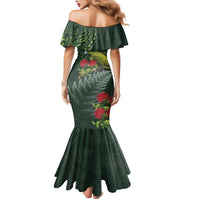 Meri Kirihimete Kakapo Mermaid Dress Green Silver Fern Christmas Vibe LT9 - Polynesian Pride