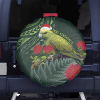 Meri Kirihimete Kakapo Spare Tire Cover Green Silver Fern Christmas Vibe LT9 - Polynesian Pride