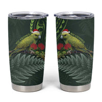 Meri Kirihimete Kakapo Tumbler Cup Green Silver Fern Christmas Vibe LT9 Green - Polynesian Pride