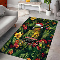 Meri Kirihimete Kakapo Area Rug New Zealand Christmas with Tropical Vibe LT9 - Polynesian Pride