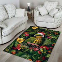 Meri Kirihimete Kakapo Area Rug New Zealand Christmas with Tropical Vibe LT9 - Polynesian Pride