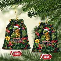 Meri Kirihimete Kakapo Ceramic Ornament New Zealand Christmas with Tropical Vibe LT9 Bell Flake Green - Polynesian Pride