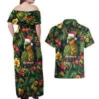 Meri Kirihimete Kakapo Couples Matching Off Shoulder Maxi Dress and Hawaiian Shirt New Zealand Christmas with Tropical Vibe LT9 - Polynesian Pride