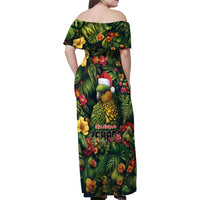 Meri Kirihimete Kakapo Family Matching Off Shoulder Maxi Dress and Hawaiian Shirt New Zealand Christmas with Tropical Vibe LT9 - Polynesian Pride