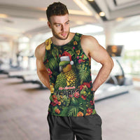 Meri Kirihimete Kakapo Men Tank Top New Zealand Christmas with Tropical Vibe LT9 Green - Polynesian Pride