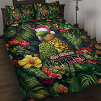 Meri Kirihimete Kakapo Quilt Bed Set New Zealand Christmas with Tropical Vibe LT9 Green - Polynesian Pride