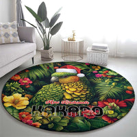 Meri Kirihimete Kakapo Round Carpet New Zealand Christmas with Tropical Vibe LT9 - Polynesian Pride