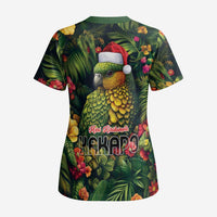 Meri Kirihimete Kakapo Scrub Top New Zealand Christmas with Tropical Vibe LT9 - Polynesian Pride