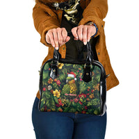 Meri Kirihimete Kakapo Shoulder Handbag New Zealand Christmas with Tropical Vibe LT9 One Size Green - Polynesian Pride