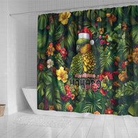 Meri Kirihimete Kakapo Shower Curtain New Zealand Christmas with Tropical Vibe LT9 - Polynesian Pride