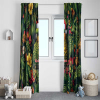 Meri Kirihimete Kakapo Window Curtain New Zealand Christmas with Tropical Vibe LT9 - Polynesian Pride