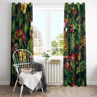 Meri Kirihimete Kakapo Window Curtain New Zealand Christmas with Tropical Vibe LT9 - Polynesian Pride